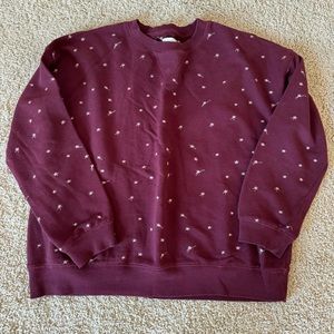Maroon Lou and Grey sweatshirt